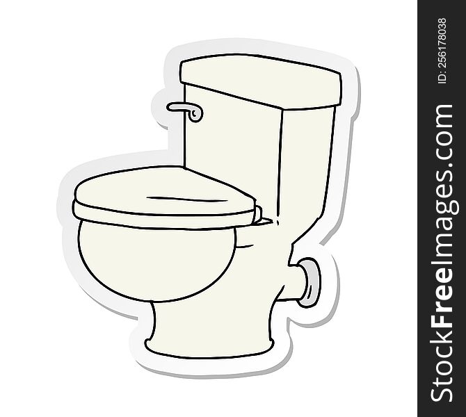 Sticker Cartoon Doodle Of A Bathroom Toilet