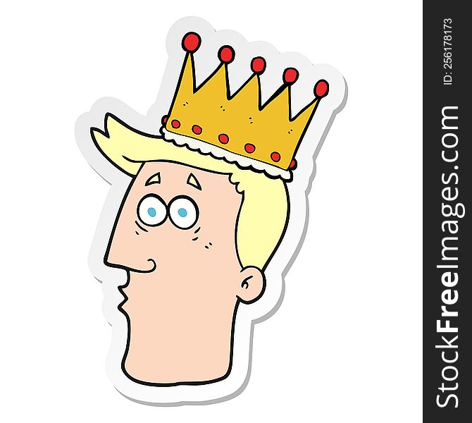 sticker of a cartoon kings head