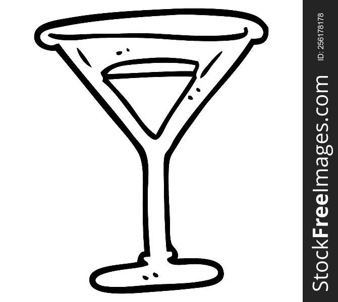 Line Drawing Cartoon Red Cocktail