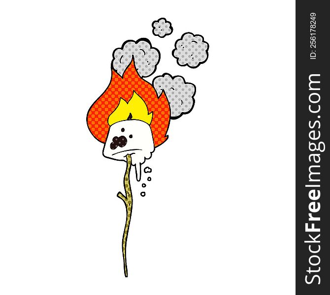 freehand drawn cartoon toasted marshmallow