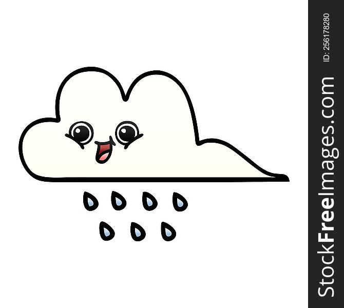 gradient shaded cartoon of a rain cloud