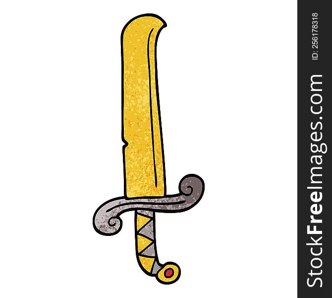 cartoon doodle ancient sword