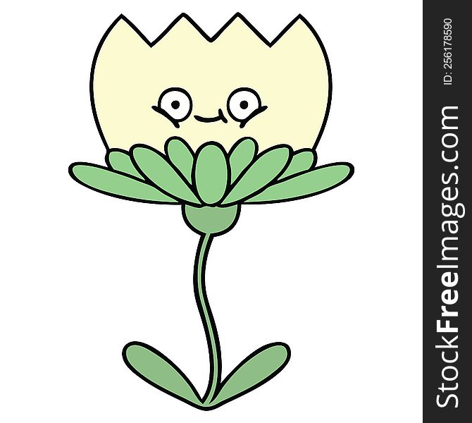 cute cartoon of a flower. cute cartoon of a flower