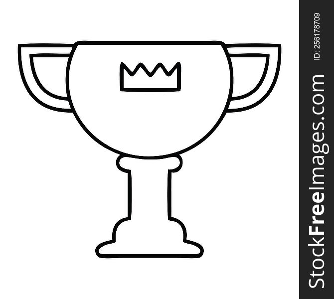 line drawing cartoon of a gold cup