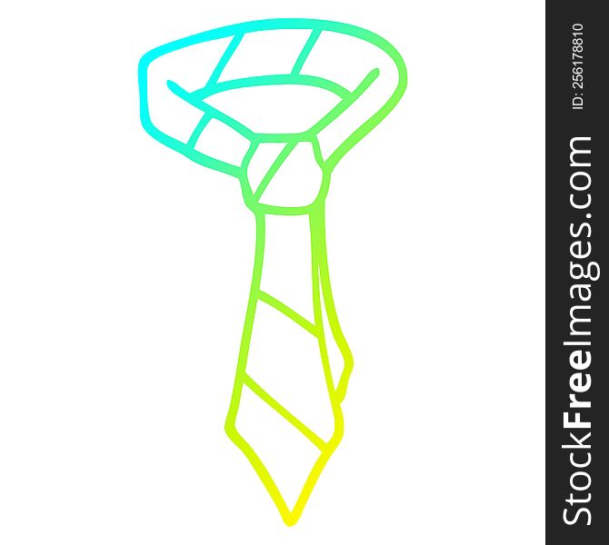 cold gradient line drawing of a cartoon tie