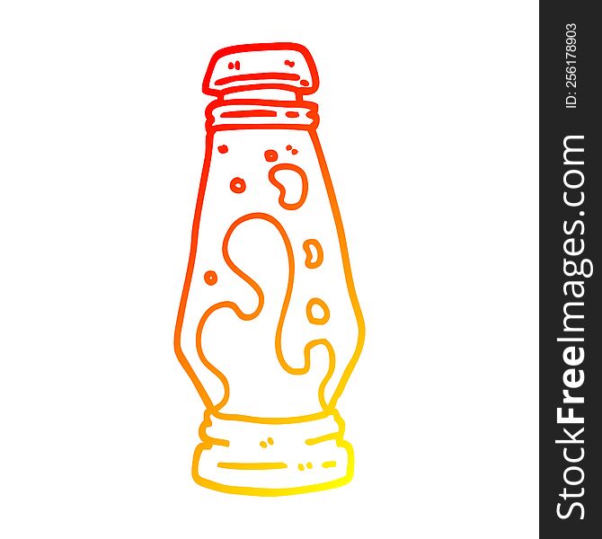 warm gradient line drawing cartoon lava lamp