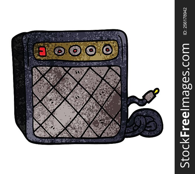 cartoon doodle retro speaker system