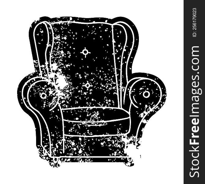 Grunge Icon Drawing Of An Old Armchair