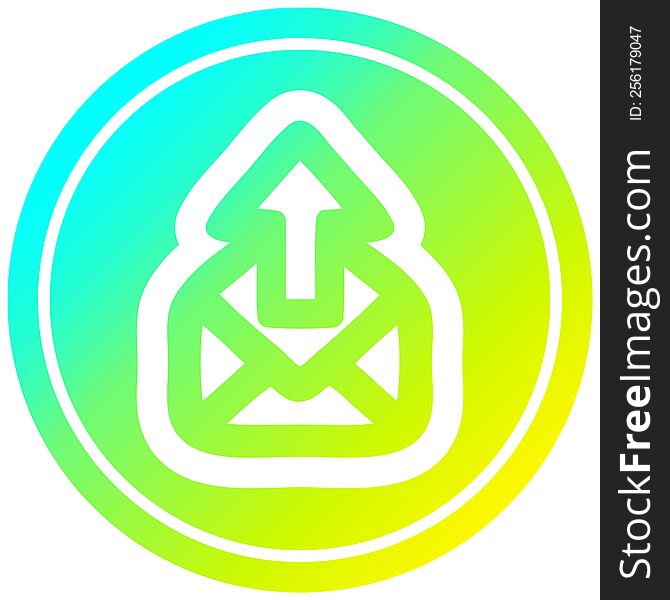 send email circular icon with cool gradient finish. send email circular icon with cool gradient finish