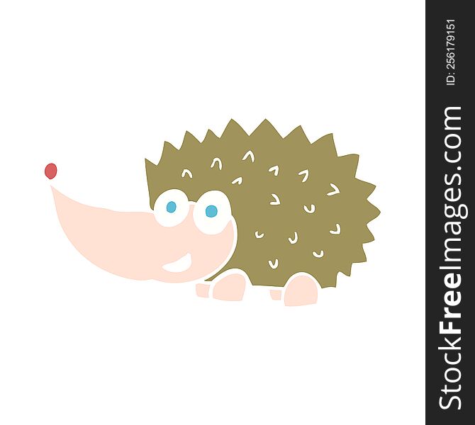 Flat Color Illustration Of A Cartoon Hedgehog