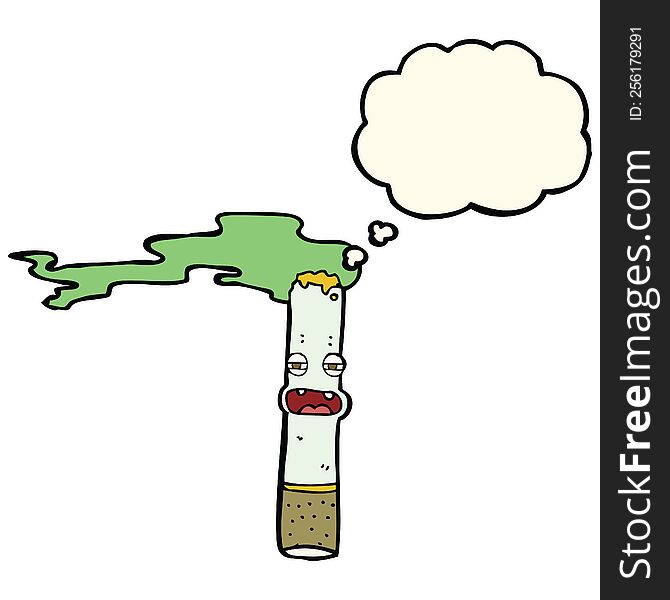 Cartoon Marijuana Character With Thought Bubble