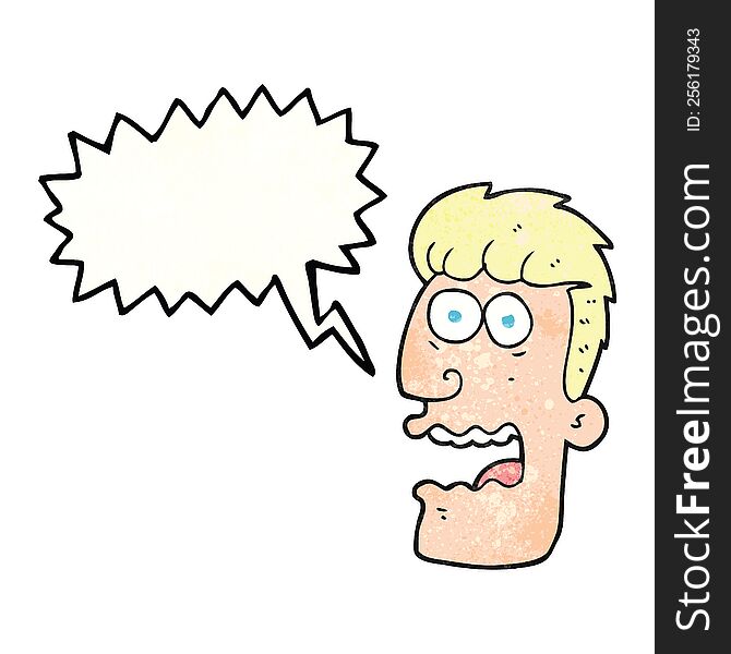 Speech Bubble Textured Cartoon Shocked Man