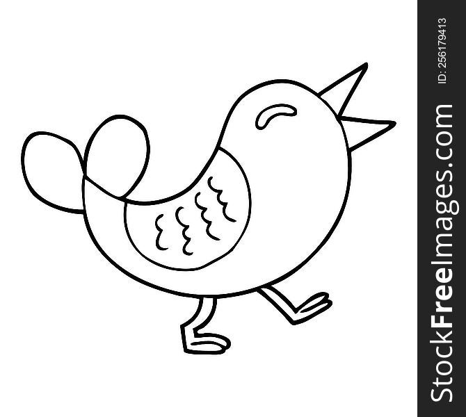 Line Drawing Cartoon Bluebird