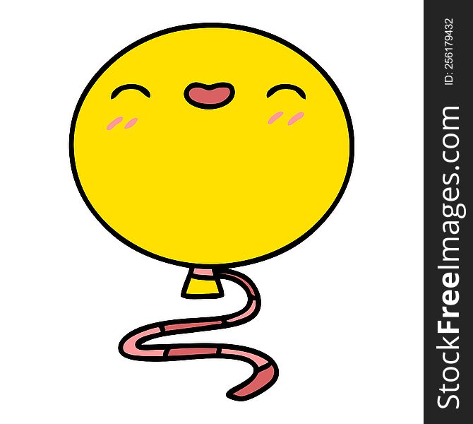 cartoon of a happy floating balloon. cartoon of a happy floating balloon
