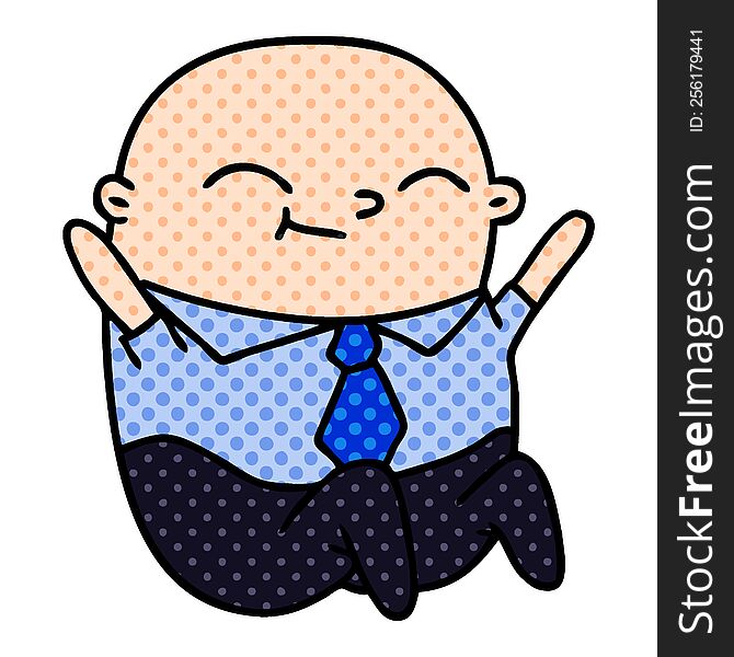 Cartoon Of Kawaii Bald Man