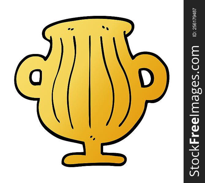 Vector Gradient Illustration Cartoon Of A Golden Vase