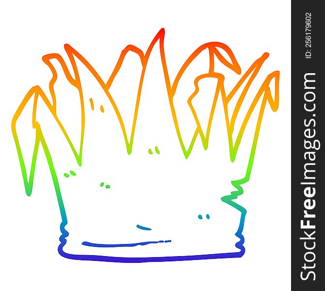 Rainbow Gradient Line Drawing Cartoon Christmas Cracker Hat