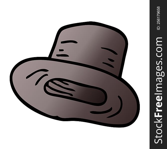 Vector Gradient Illustration Cartoon Top Hat