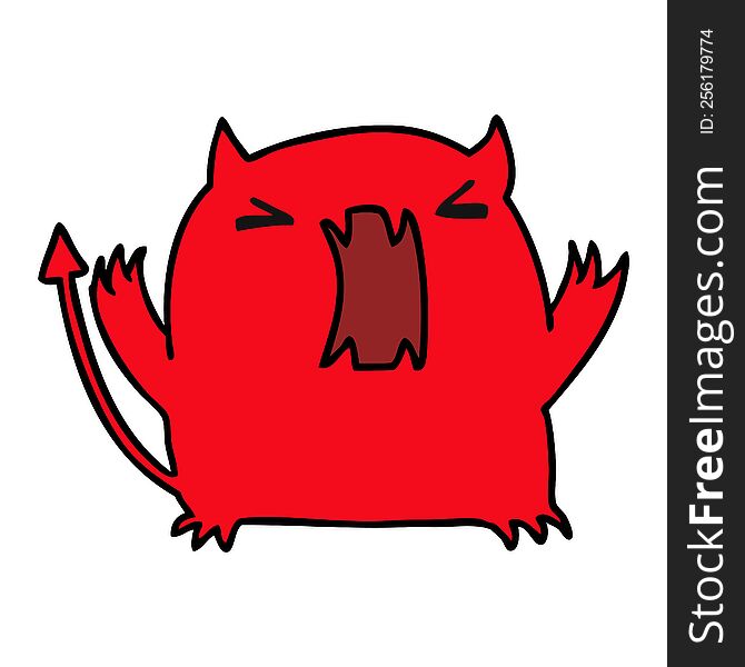 Cartoon Of A Cute Kawaii Devil