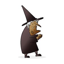 Cartoon Ugly Old Witch Stock Images