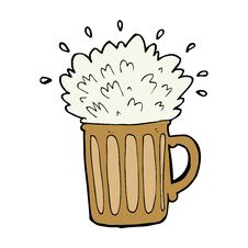 Cartoon Frothy Beer Stock Images
