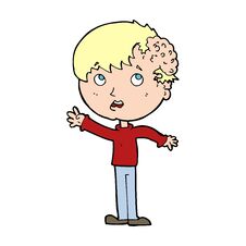 Free Cartoon Boy With Growth On Head Stock Images - 256186644