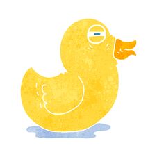 Retro Cartoon Rubber Duck Stock Image