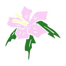 Free Cartoon Doodle Exotic Flower Stock Photography - 256188962