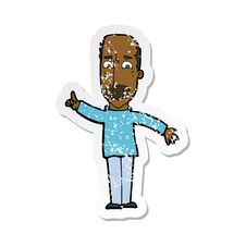 Retro Distressed Sticker Of A Cartoon Man Issuing Stern Warning Stock Image Retro Distressed Sticker Of A Cartoon Man Issuing Stern Warning Stock Image