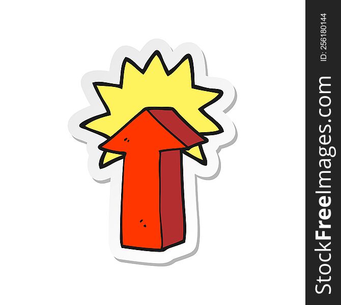 Sticker Of A Cartoon Arrow