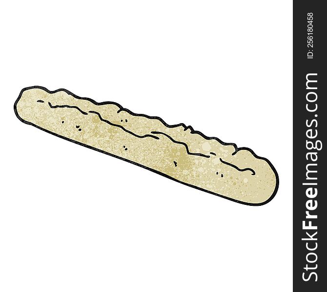 freehand textured cartoon baguette