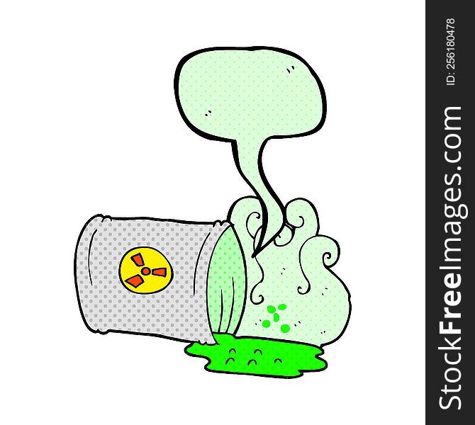 freehand drawn comic book speech bubble cartoon nuclear waste