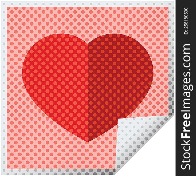 heart symbol graphic vector illustration square sticker. heart symbol graphic vector illustration square sticker