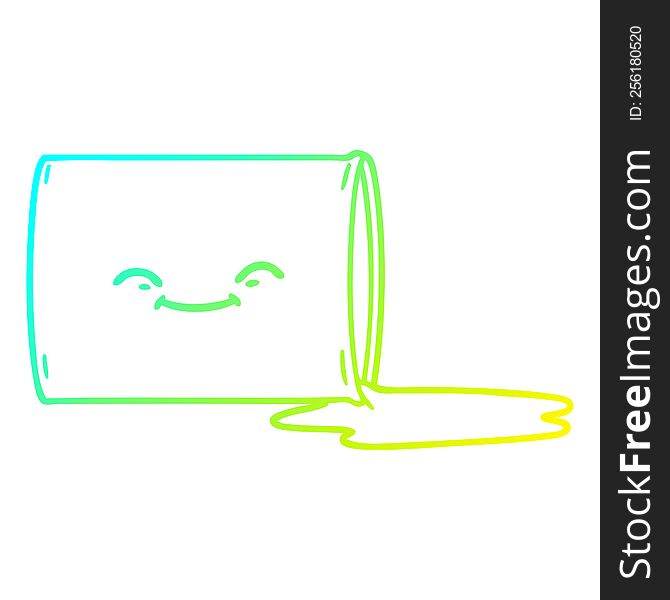 Cold Gradient Line Drawing Cartoon Happy Oil Drum