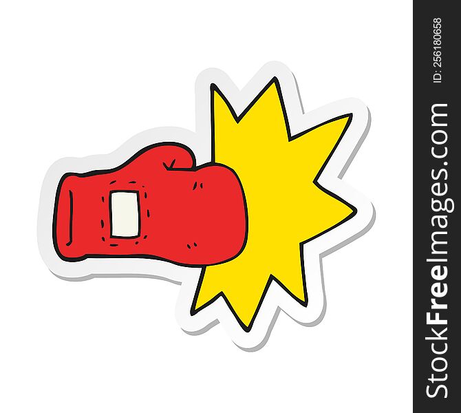 sticker of a cartoon boxing glove