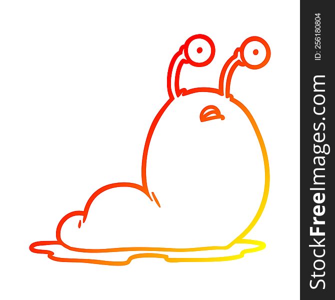 Warm Gradient Line Drawing Cartoon Slug