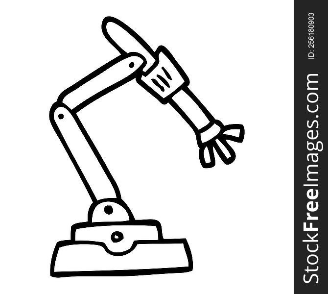 Black And White Cartoon Robot Hand