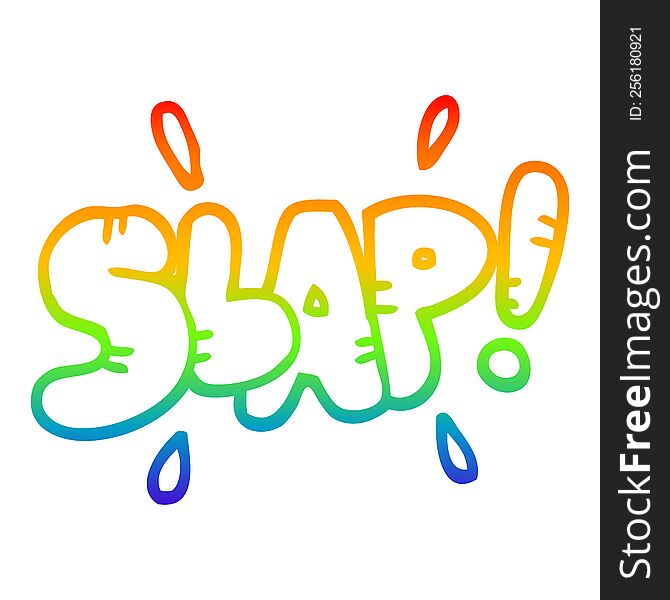 rainbow gradient line drawing of a cartoon slap symbol