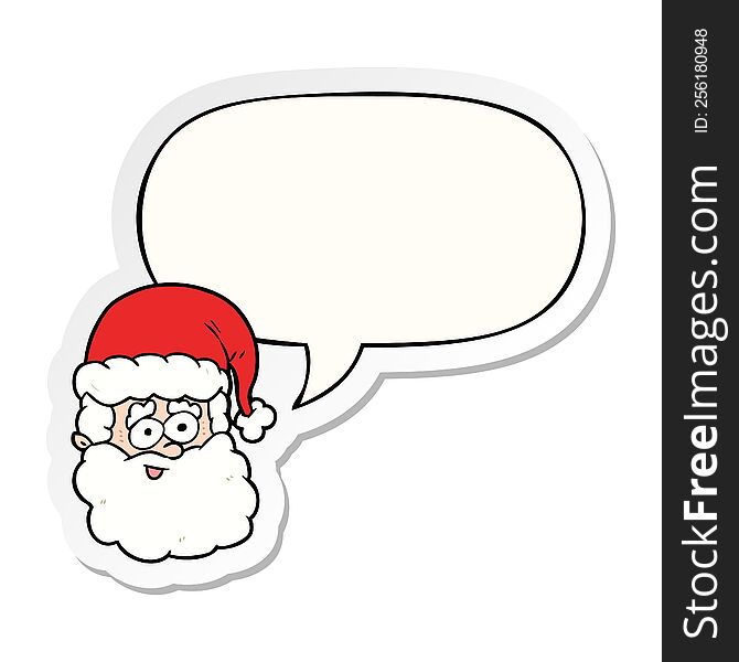 Cartoon Santa Claus And Speech Bubble Sticker