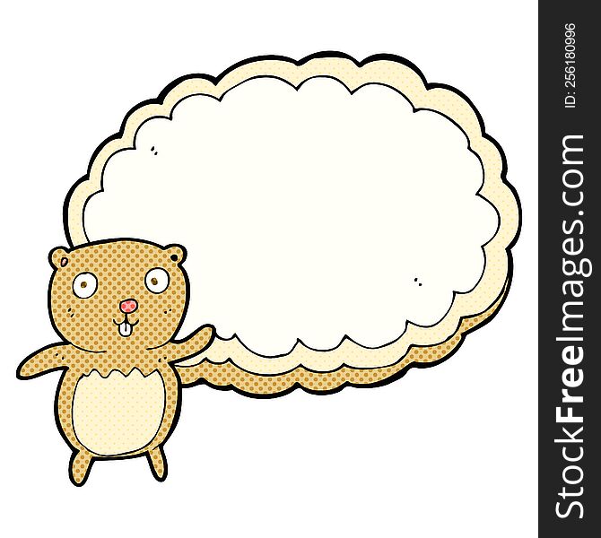 cartoon bear with text space cloud
