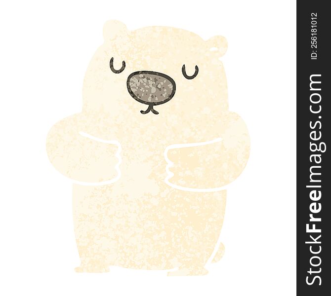 Quirky Retro Illustration Style Cartoon Polar Bear