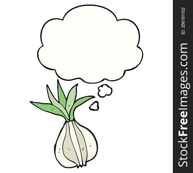 Cartoon Onion And Thought Bubble