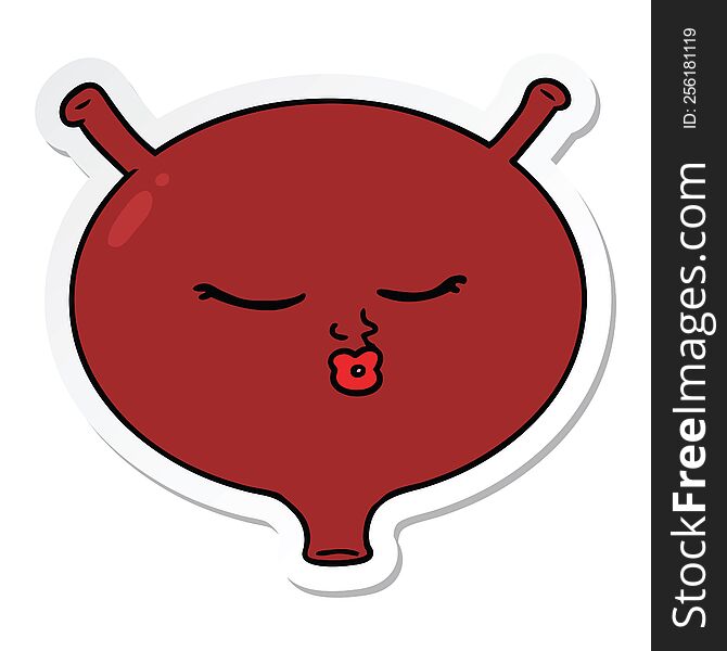 sticker of a cartoon bladder