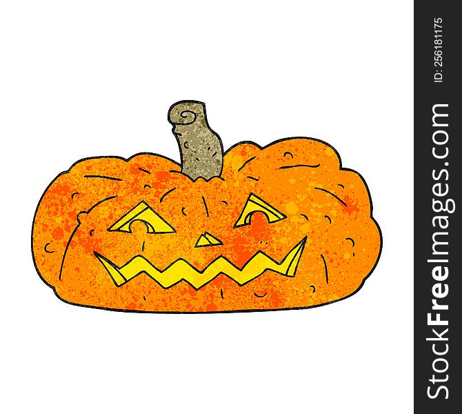 Textured Cartoon Halloween Pumpkin