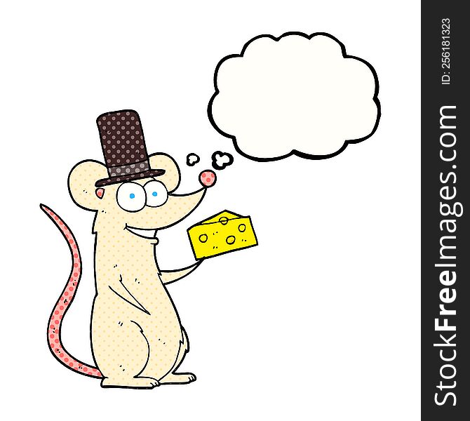 Thought Bubble Cartoon Mouse With Cheese