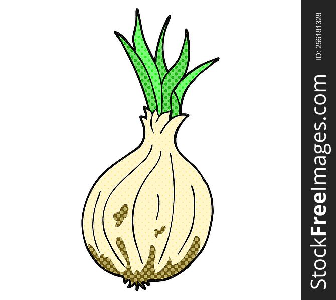 freehand drawn comic book style cartoon onion