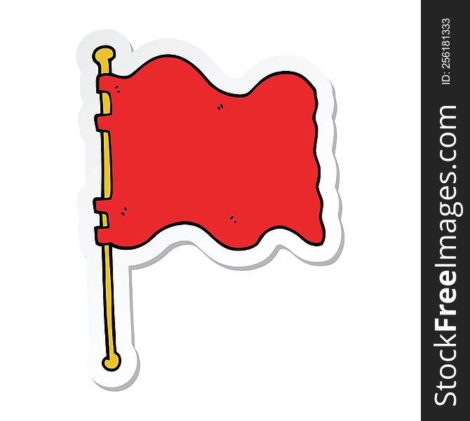 Sticker Of A Cartoon Flag