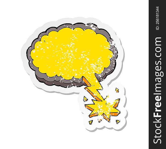 retro distressed sticker of a cartoon lighting strike symbol