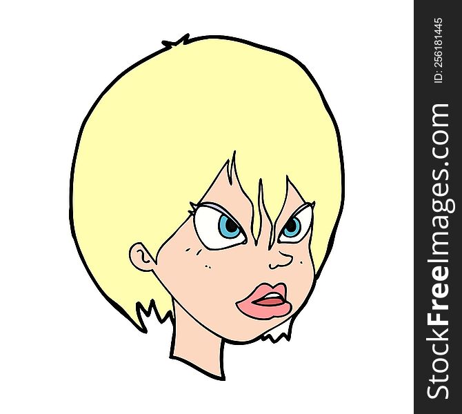 cartoon annoyed woman