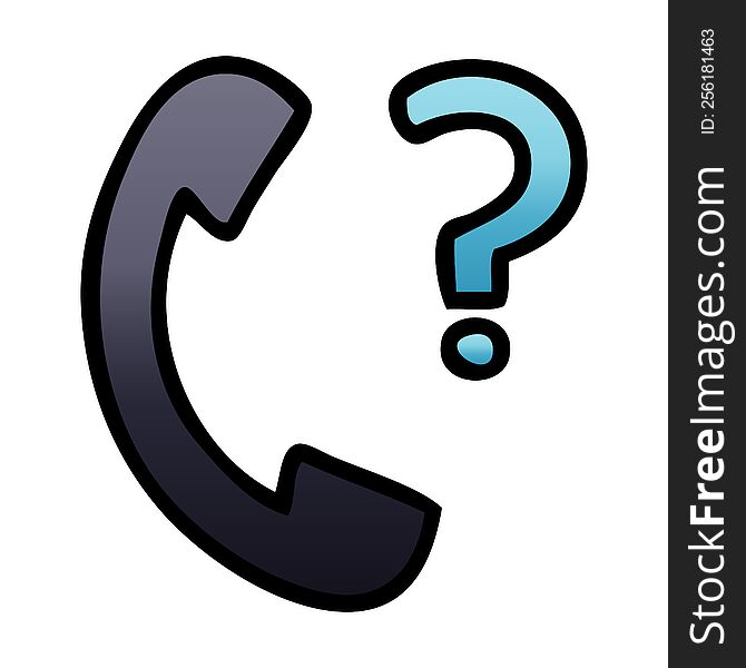 gradient shaded cartoon of a telephone handset